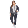 Turn-down Collar Long Sleeve Slit Fake Two-piece Plus Size Blouse Women Shirt