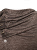 Button Cowl Neck Space Dye Top