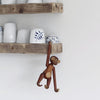 Wooden Monkey Figurine Teak Desk Christmas Ornaments for Home Decor