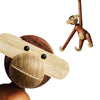 Wooden Monkey Figurine Teak Desk Christmas Ornaments for Home Decor