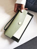 PU Leather Color Block Clutch Wallet