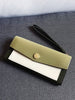 PU Leather Color Block Clutch Wallet