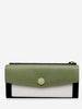 PU Leather Color Block Clutch Wallet