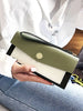 PU Leather Color Block Clutch Wallet
