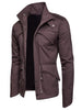 Solid Waist Drawstring Multi Pocket Jacket