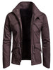 Solid Waist Drawstring Multi Pocket Jacket