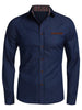Plaid Edge Button Up Casual Long Sleeve Shirt