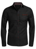 Plaid Edge Button Up Casual Long Sleeve Shirt