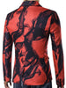 One Button Pocket Chinese Style Ink Painting Print Blazer