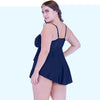 Large Size Halter Ruffles Solid Color Padded 2 Pieces Swimwear for Women
