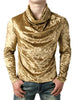 Solid Turtleneck Velvet Long Sleeve T-shirt
