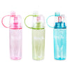 Sports Plastic Spray Cup Kettle Easy-carry Outdoor Cooling Water Bottle
