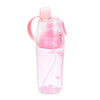 Sports Plastic Spray Cup Kettle Easy-carry Outdoor Cooling Water Bottle