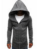 Zipper Decor Loose Hooded Trench Coat
