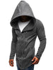 Zipper Decor Loose Hooded Trench Coat