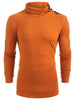 Solid Turtneck Toggle Button Pullover Long Sleeve T-shirt