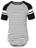 Raglan Sleeve Striped Panel Top