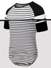Raglan Sleeve Striped Panel Top