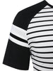 Raglan Sleeve Striped Panel Top