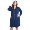Plus Size Denim Women Long Sleeve Buttons Casual Female Dress with Pockets