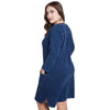 Plus Size Denim Women Long Sleeve Buttons Casual Female Dress with Pockets