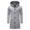 Hooded Collar Button Long Cardigan Sweatshirt for Men