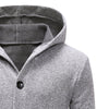 Hooded Collar Button Long Cardigan Sweatshirt for Men