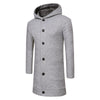 Hooded Collar Button Long Cardigan Sweatshirt for Men