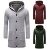 Hooded Collar Button Long Cardigan Sweatshirt for Men