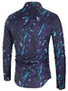 Long Sleeves Paint Splashing Print Shirt