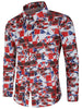 Geometric Graphic Print Cover Button Shirt