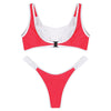 Scoop Neck Sleeveless Mesh Spliced Color Blocking Padded Women Bikini Set