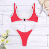 Scoop Neck Sleeveless Mesh Spliced Color Blocking Padded Women Bikini Set