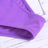 Spaghetti Strap Backless Padded Solid Color Low Waist Sexy Two-piece Women Bikini Set