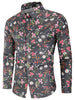 Floral Print Covered Button Shirt