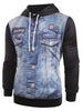 3D Denim Vest Printed Long Sleeve Casual Hoodie