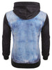 3D Denim Vest Printed Long Sleeve Casual Hoodie