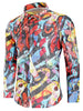 Drink Painting Print Covered Button Shirt
