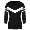 Round Neck Contrast Color Striped T-shirt