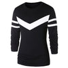 Round Neck Contrast Color Striped T-shirt