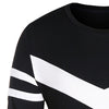 Round Neck Contrast Color Striped T-shirt