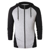 Raglan Sleeve Drawstring Color Blocking Hoodie