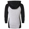 Raglan Sleeve Drawstring Color Blocking Hoodie