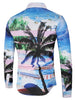 Sea Beach Scenery Coconut Palm Print Casual Shirt