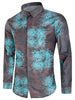 Flowers Print Cover Button Long Sleeves Shirt