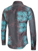 Flowers Print Cover Button Long Sleeves Shirt