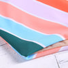 Sexy Scoop Neck Sleeveless Colorful Striped Backless Snap Button Padded Women Swimsuit