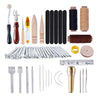 59pcs Leather Craft Tools Hand Sewing Punch Stitching Carving Work