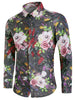 Flowers Print Button Up Causal Shirt