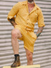 Solid Color Drawsting Short Rompers